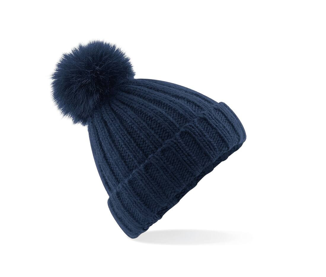Bonnet verbier grosse maille pop pom