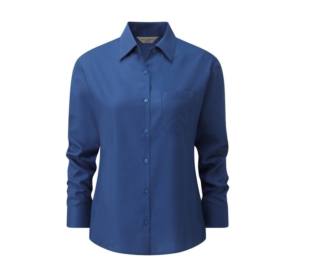 Ladies' long sleeve classic polycotton poplin shirt