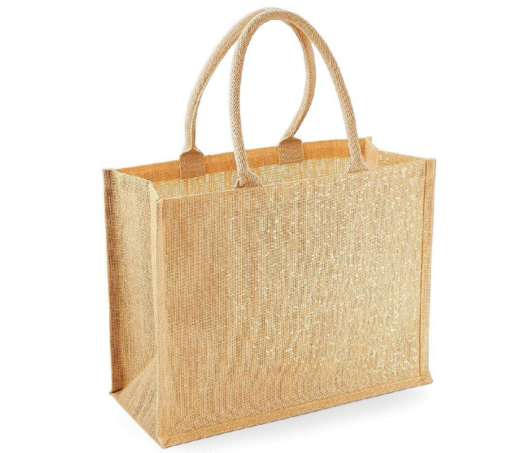 Sac shopping en toile de jute scintillant thumb