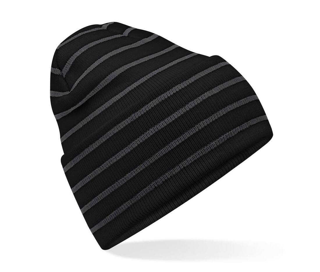 Bonnet rayé avec rabat