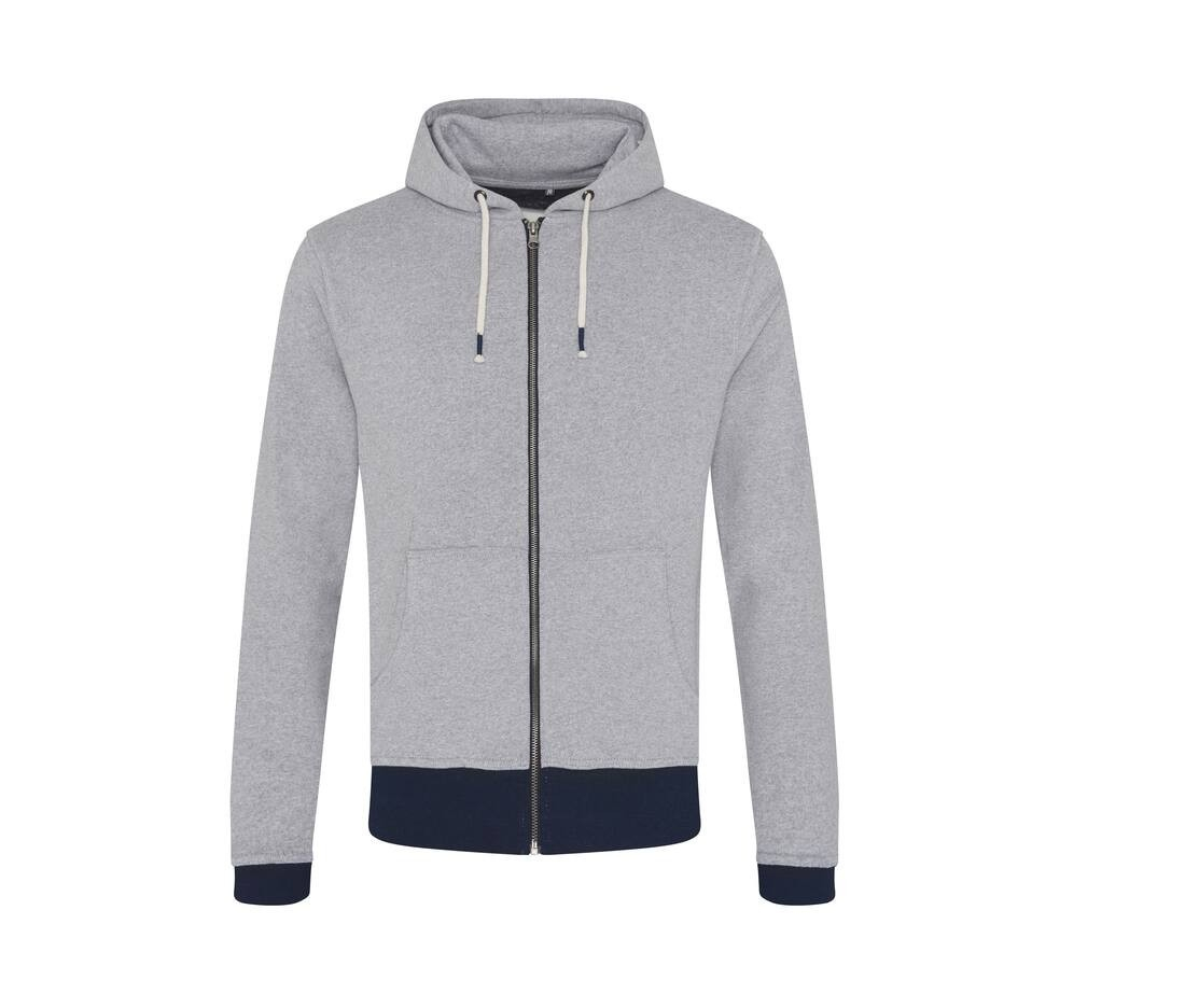 Sweat capuche zippé en coton régénéré