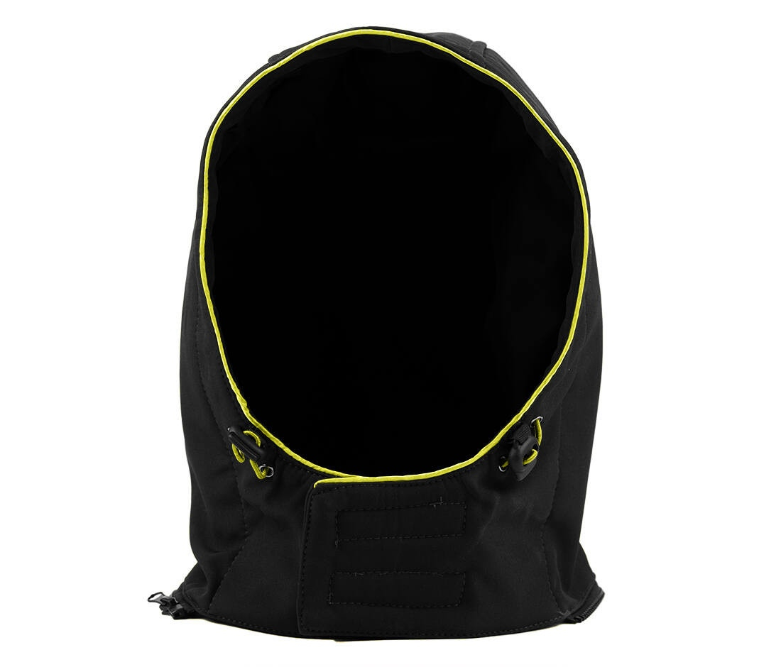 Capuche en softshell avec biais contrasté