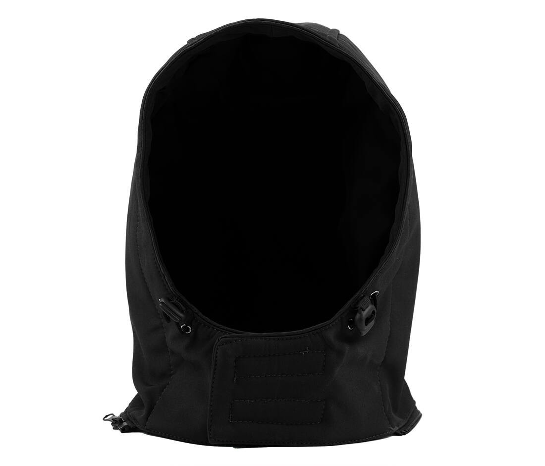Capuche en softshell avec biais contrasté