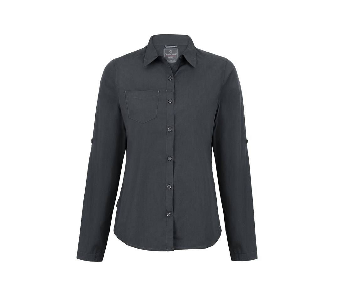 Chemise manches longues en polyester recyclé femme