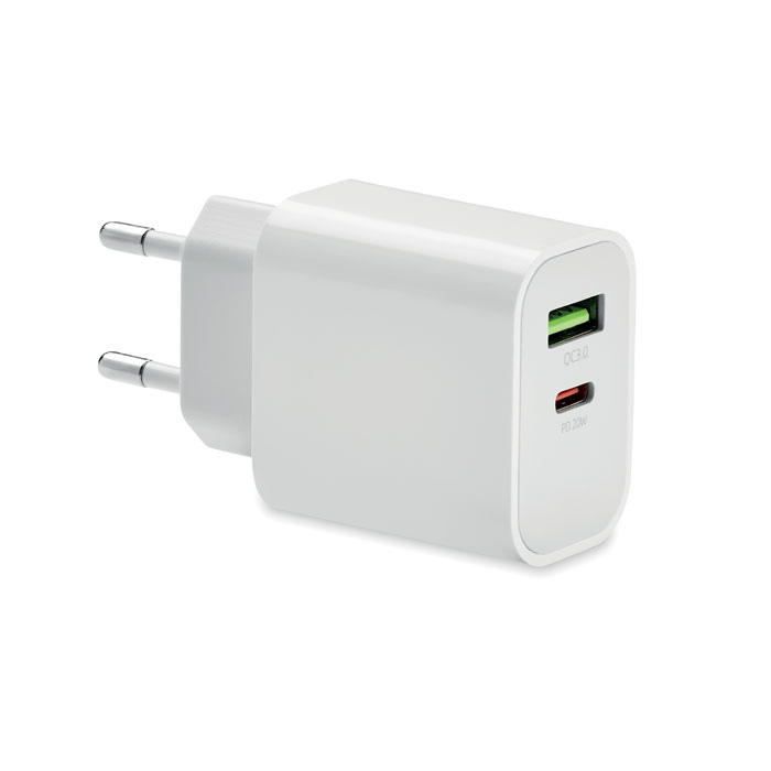 PORT - Chargeur 18W 2 ports, prise UE thumb