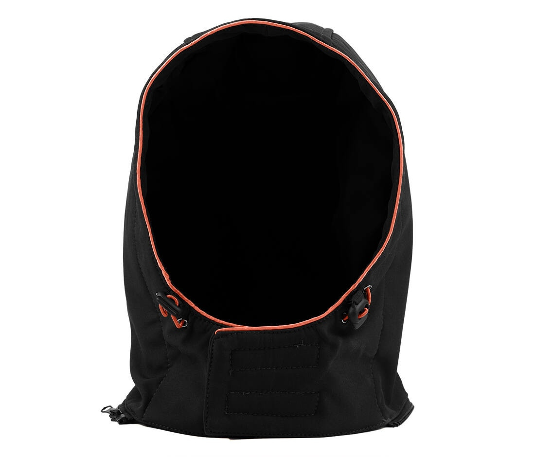 Capuche en softshell avec biais contrasté