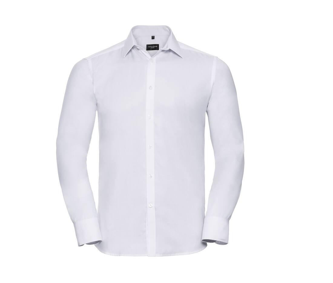 Men's long sleeve tailored herringbone shirt