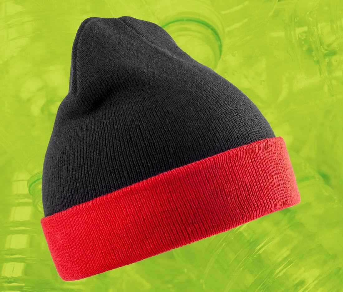 Bonnet en polyester recyclé avec rabat contrasté