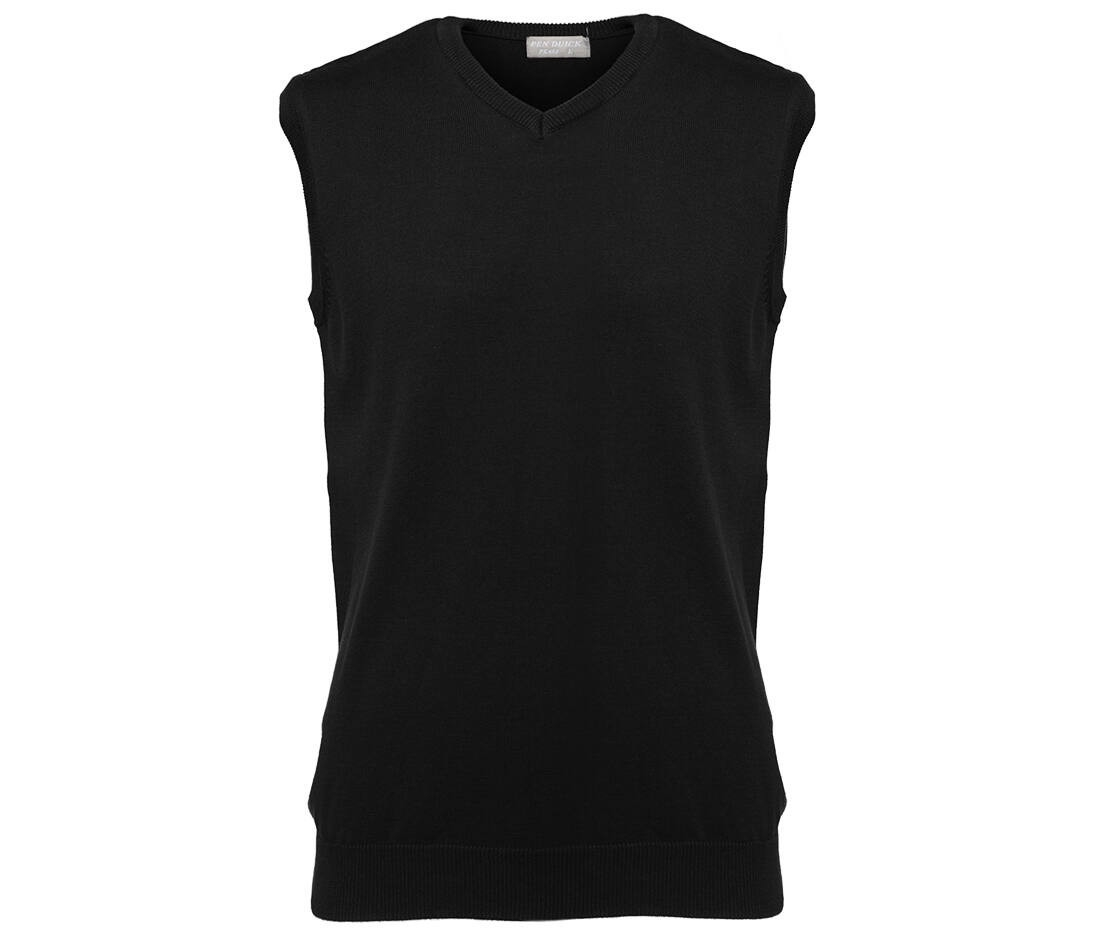 Pull sans manche col v