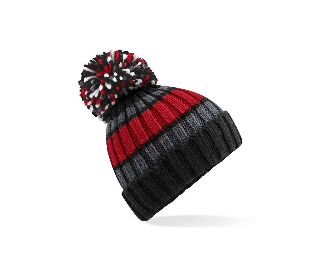 Bonnet rayé avec pompon