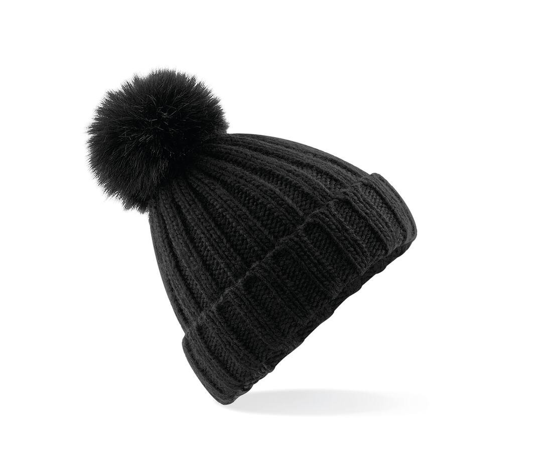 Bonnet verbier grosse maille pop pom