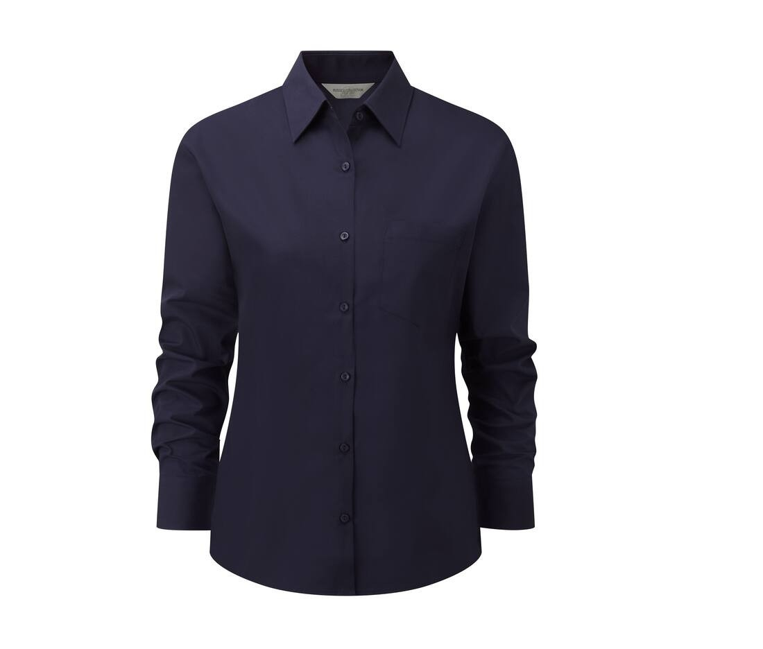 Ladies' long sleeve classic polycotton poplin shirt