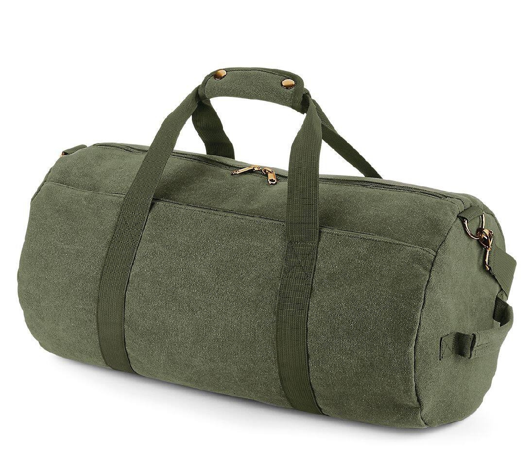 Sac polochon en toile vintage