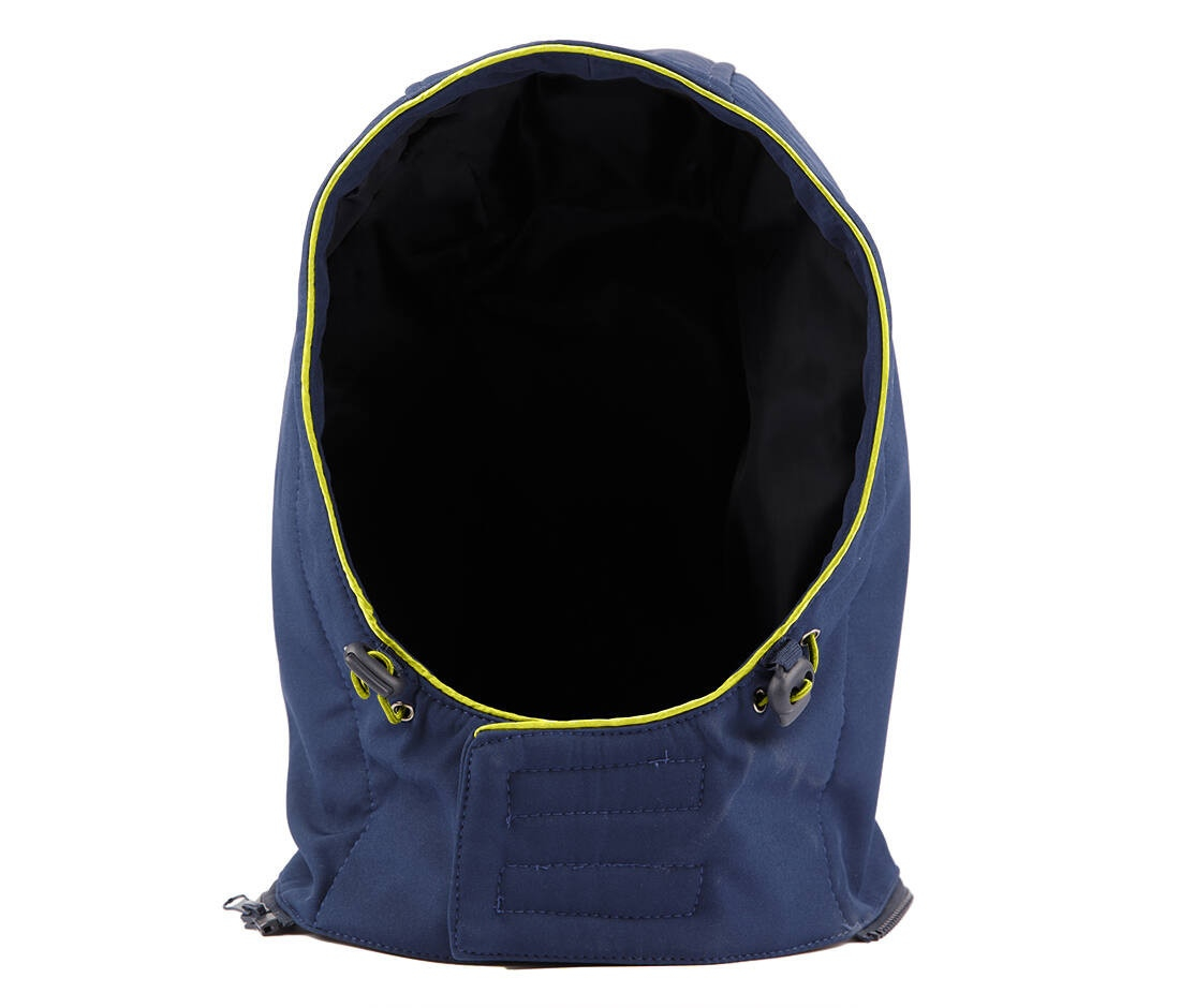 Capuche en softshell avec biais contrasté