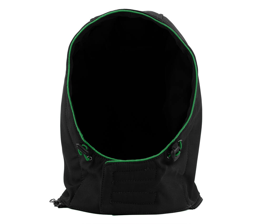 Capuche en softshell avec biais contrasté