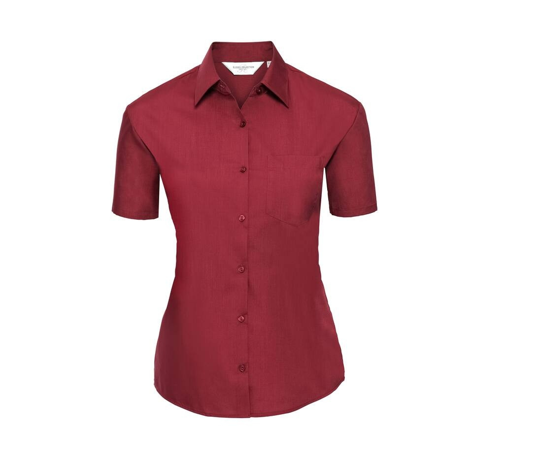 Ladies' short sleeve classic polycotton poplin shirt