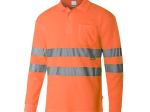 Polo manches longues haute visibilité en coton/polyester