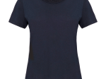T-shirt Bio col à bords francs manches courtes femme